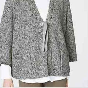 Pure Jill bow front tie knit sweater cardigan